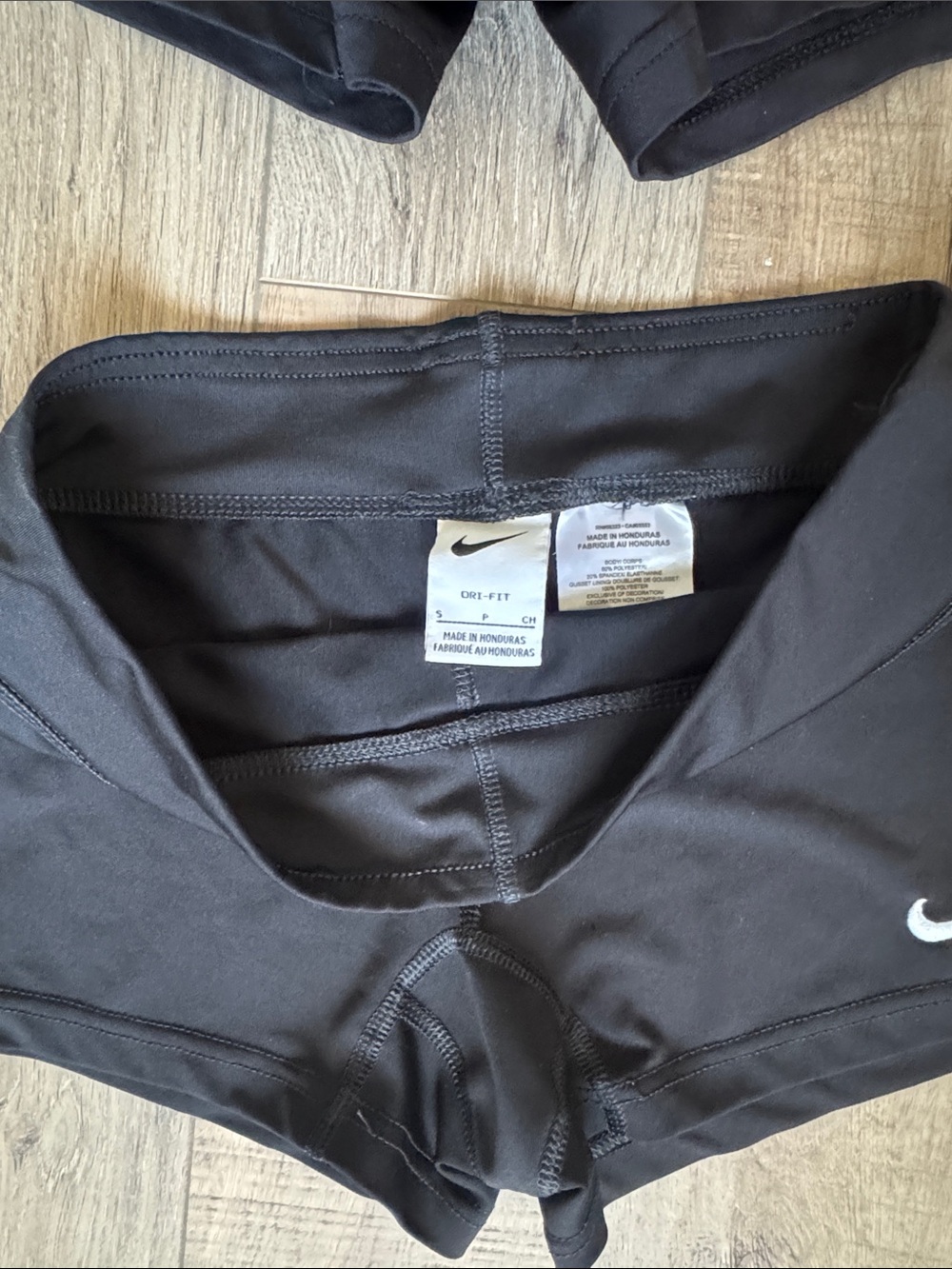 Nike Black Women's Spandex with White Swoosh - Trio - Picture 3 of 3